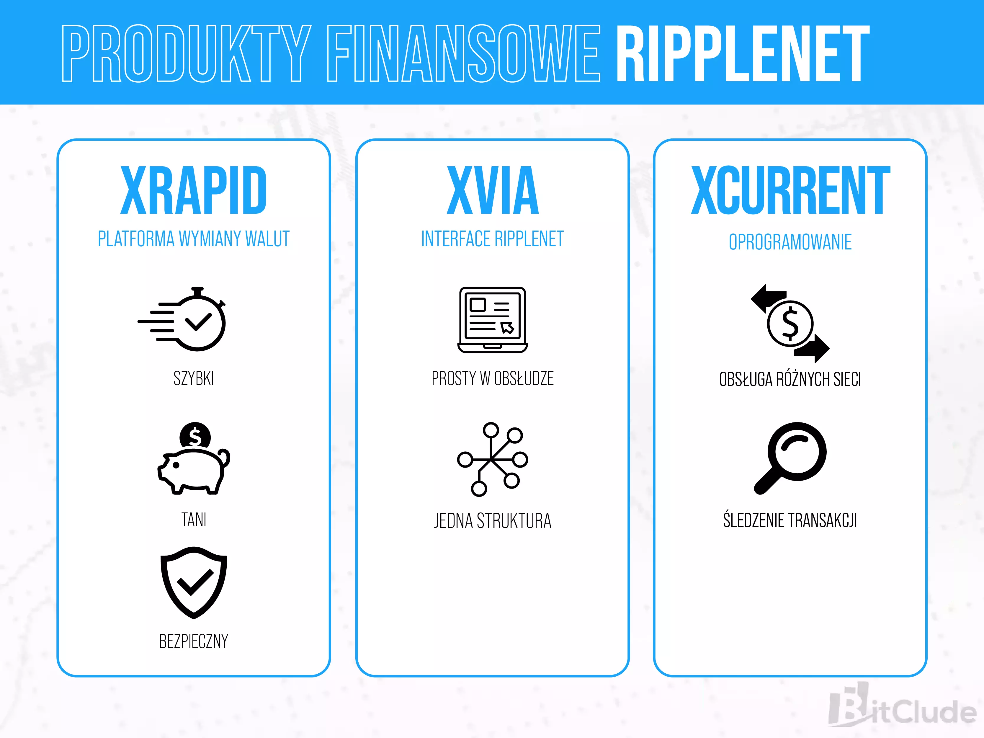 Produkty finansowe RippleNET - oprócz kryptowaluty, ripple ma w swoich zasobach produkty dla instytucji.